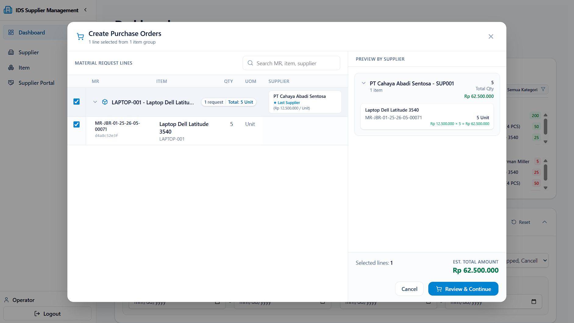 Portal Supplier Management preview